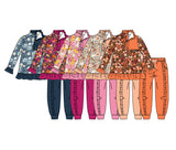 Preorder MOQ 5 Pcs Each Style Flower Floral Ruffles Pullover Girls Jogger Set