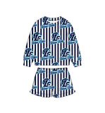 MOQ 5 pcs Custom Style Team Mascot Stripe Kids Girls Shorts Set