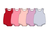 Preorder MOQ 5 pcs Each Style Solid Color Colorful Cotton Baby Bubble Romper