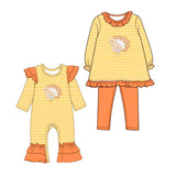 Preorder MOQ 5 pcs Each Style Thanksgiving Day Turkey Kids Girls Matching Clothes