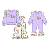 Preorder MOQ 5 pcs Each Style Mardi Gras Crawfish Print Ruffles Kids Matching Clothes