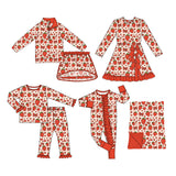 Preorder MOQ 5 pcs Each Style Valentine's Day Bows Love Strawberry Kids Matching Clothes