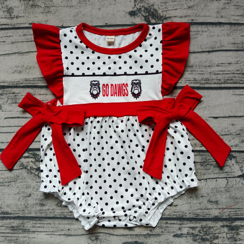 MOQ 8 pcs Custom Style GO DAWGS Romper Girl