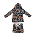 Hunting Camo Hoodie Pullover Boys Shorts Set