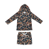 Hunting Camo Hoodie Pullover Boys Shorts Set