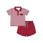MOQ 5 pcs Custom Style University team Arkansas Matching Kids Clothing