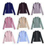 Preorder 07.30 Colorful Solid Color Sports Yoga Girls Zip Coat