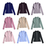 Preorder 07.30 Colorful Solid Color Sports Yoga Girls Zip Coat