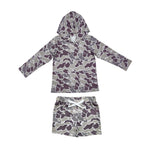 Hunting Camo Hoodie Pullover Boys Shorts Set