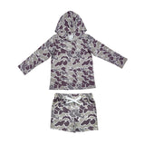 Hunting Camo Hoodie Pullover Boys Shorts Set