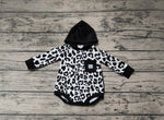 LR0595 Leopard Black Bubble Romper