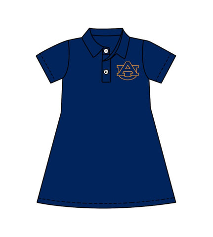 MOQ 8 pcs Custom Style AUBURN Blue Cheer Girl Dress