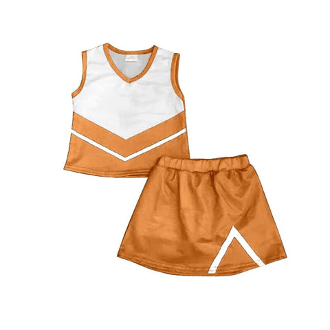 MOQ 8 pcs Custom Style Cheer Orange Girl Skirt Set