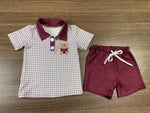 MOQ 3 pcs Custom Style MISSISSIPPI Polo Shirt Boy Shorts Set