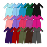 Preorder MOQ 5 pcs Each Style Solid Color Girl's Jumpsuit Kids Matching Clothes