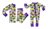 Preorder MOQ 5 pcs Each Style Mardi Gras Mask Stripe Boys Pajamas Kids Matching Clothes