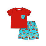 MOQ 3 pcs Custom Style Cartoon Boy Shorts Set