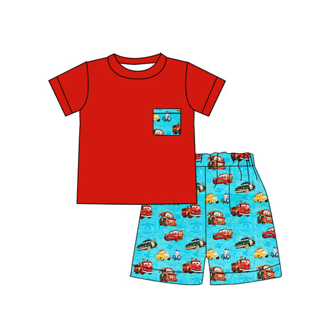 MOQ 3 pcs Custom Style Cartoon Boy Shorts Set