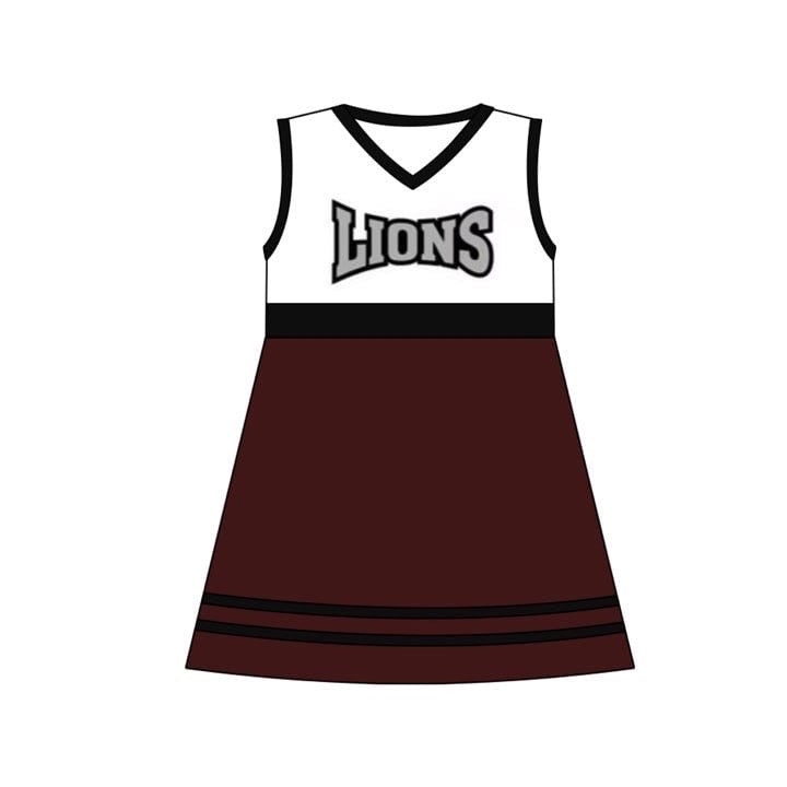 MOQ 8 pcs Custom Style LIONS Sports Team Cheer Girl Dress