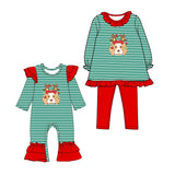 Preorder MOQ 5 pcs Each Style Christmas Elk Kids Girls Matching Clothes