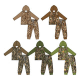 Preorder MOQ 5 Pcs Each Style Hunting Camo Branches Hoodie Boys Jogger Sets