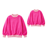 Preorder MOQ 5 pcs Each Thick Sweatshirts Hot Pink Mommy And Me Clothes