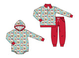 Preorder MOQ 5 pcs Each Style Christmas Dog Red Kids Matching Clothes