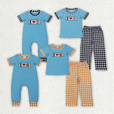 Embroidery I Love Ball Game Day Kids Matching Clothes