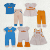Embroidery Fall Pumpkin Kids Matching Clothes