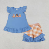 Embroidery Pumpkin Dog Kids Sibling Matching Clothes