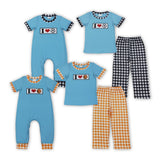 Embroidery I Love Ball Game Day Kids Matching Clothes