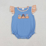 Embroidery Pumpkin Dog Kids Sibling Matching Clothes