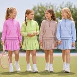 Preorder MOQ 5 pcs Each Color Stripe Play Tennis Pullover Pleated Girls Skorts Set