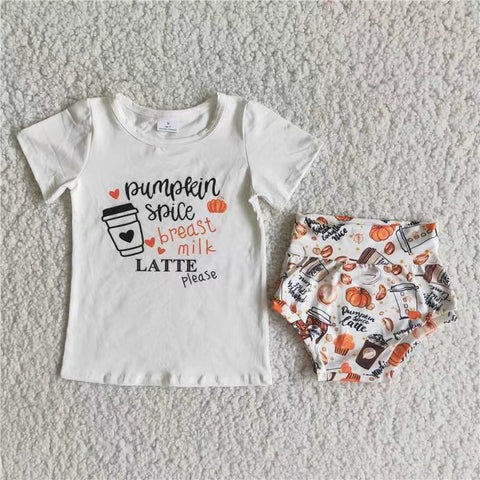 B8-9 pumpkin Spice Orange Bummie Set