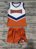 MOQ 8 pcs Custom Style HORNETS Sports Team Girl Skirt Set