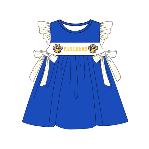 MOQ 8 pcs Custom Style No MOQ PANTHERS Team Girl Dress