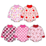 Preorder MOQ 5 pcs Each Style Valentine's Love Baby Girls Romper Kids Matching Clothes