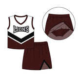 MOQ 8 pcs Custom Style LIONS Sports Team Girl Skirt Set
