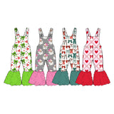 Preorder MOQ 5 pcs Each Style Christmas Plush Girl's Jumpsuit Kids Matching Clothes