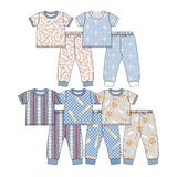 Preorder MOQ 5 pcs Each Style Baseball Print Pajamas Kids Matching Clothes