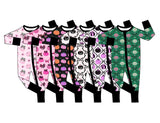 Preorder MOQ 5 pcs Each Style Pumpkin Bows Flower Baby Sleepers Romper