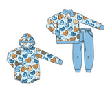 Preorder MOQ 5 pcs Each Style Love Rocks Blue Color Kids Matching Clothes