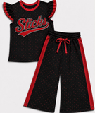 MOQ 5 pcs Custom Style School Team Dots Cute Girls Set