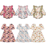 Preorder MOQ 5 pcs Each Style Western Flower Kids Matching Clothes