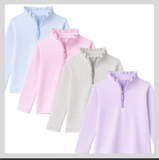 Preorder MOQ 5 pcs Each Colorful Stripe Zipper Kids Girls Pullover Shirt