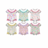 Preorder MOQ 5 pcs Each Style DADDY'S GIRL Floral Ruffles Baby Girls Romper Kids Matching Clothes