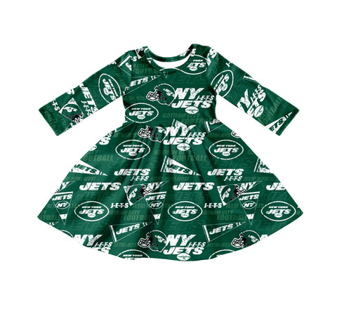 MOQ 8 pcs Custom Style JETS Girl Dress