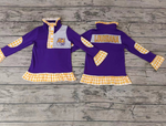 MOQ 8 pcs Custom Style LOUISIANA Print Pullover Ziper Shirt Top Girl