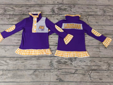 MOQ 8 pcs Custom Style LOUISIANA Print Pullover Ziper Shirt Top Girl