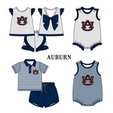 MOQ 8 Pcs Each Style Custom Style University team Print Auburn Matching Kids Clothing